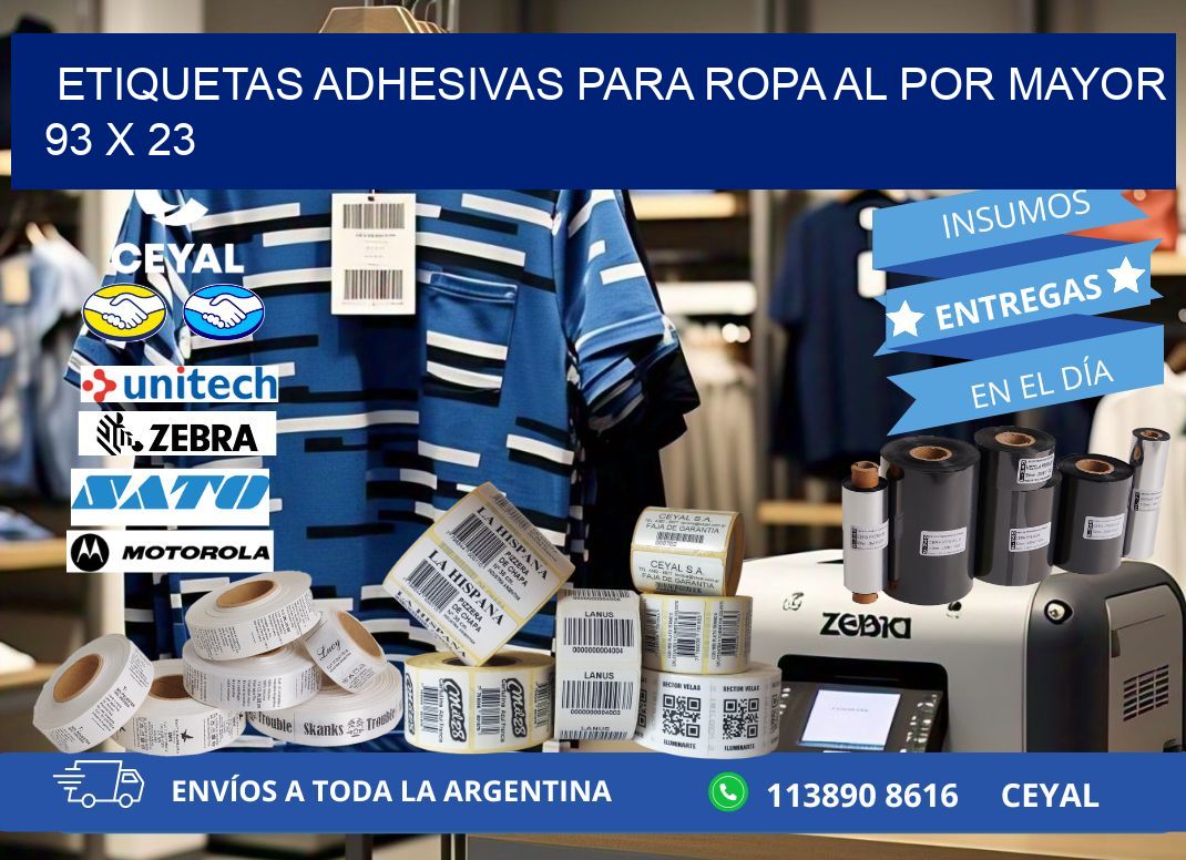 ETIQUETAS ADHESIVAS PARA ROPA AL POR MAYOR 93 x 23