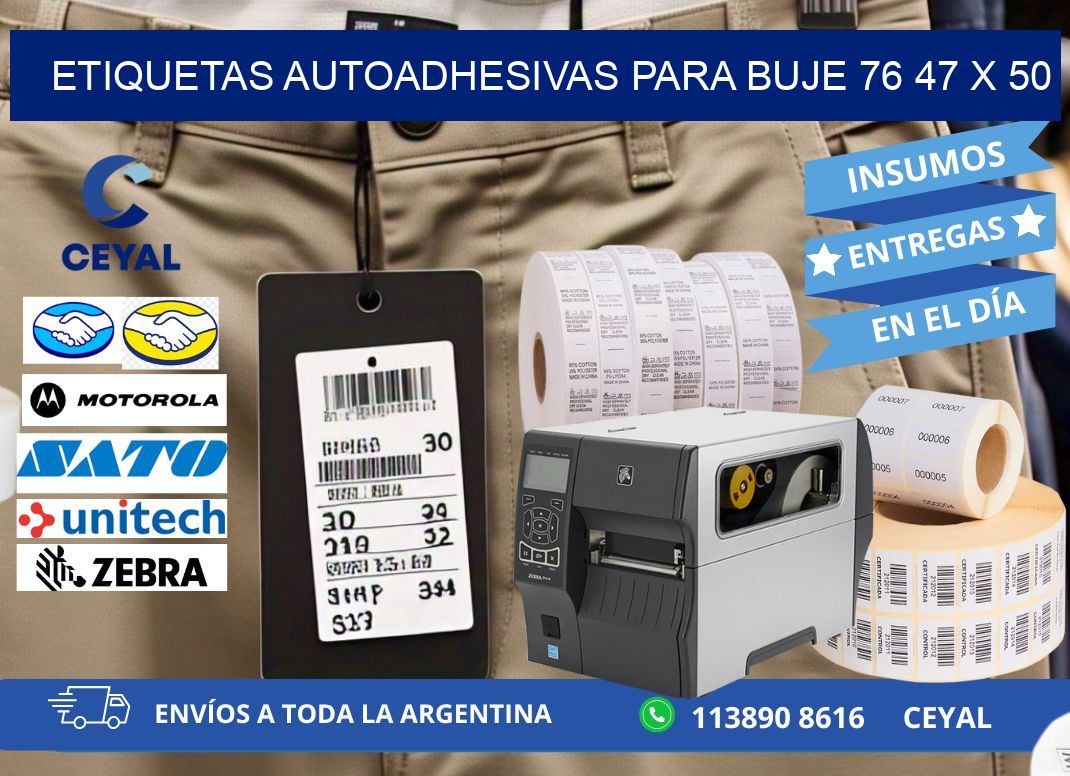 ETIQUETAS AUTOADHESIVAS PARA BUJE 76 47 x 50