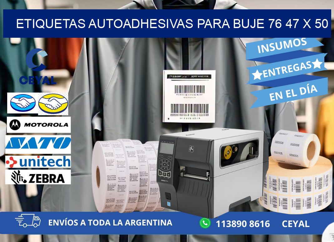 ETIQUETAS AUTOADHESIVAS PARA BUJE 76 47 x 50