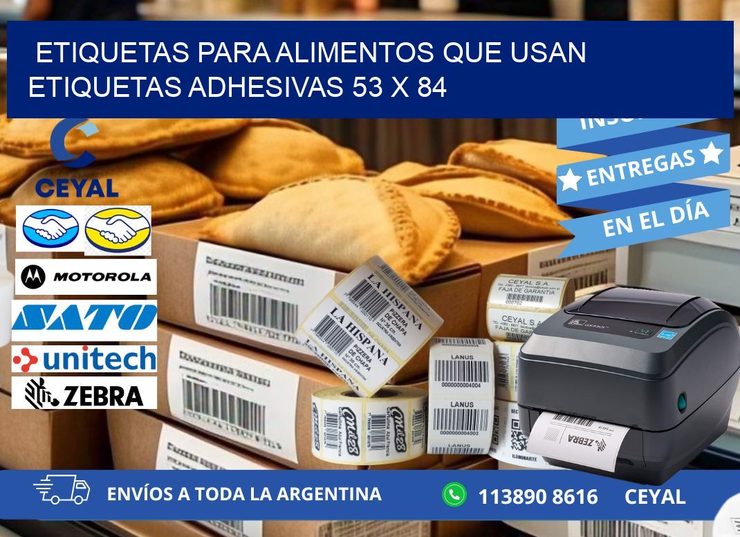 ETIQUETAS PARA ALIMENTOS QUE USAN ETIQUETAS ADHESIVAS 53 x 84