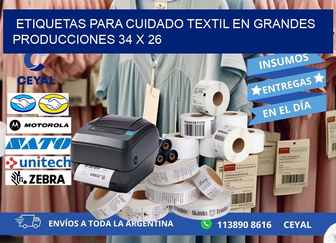 ETIQUETAS PARA CUIDADO TEXTIL EN GRANDES PRODUCCIONES 34 x 26