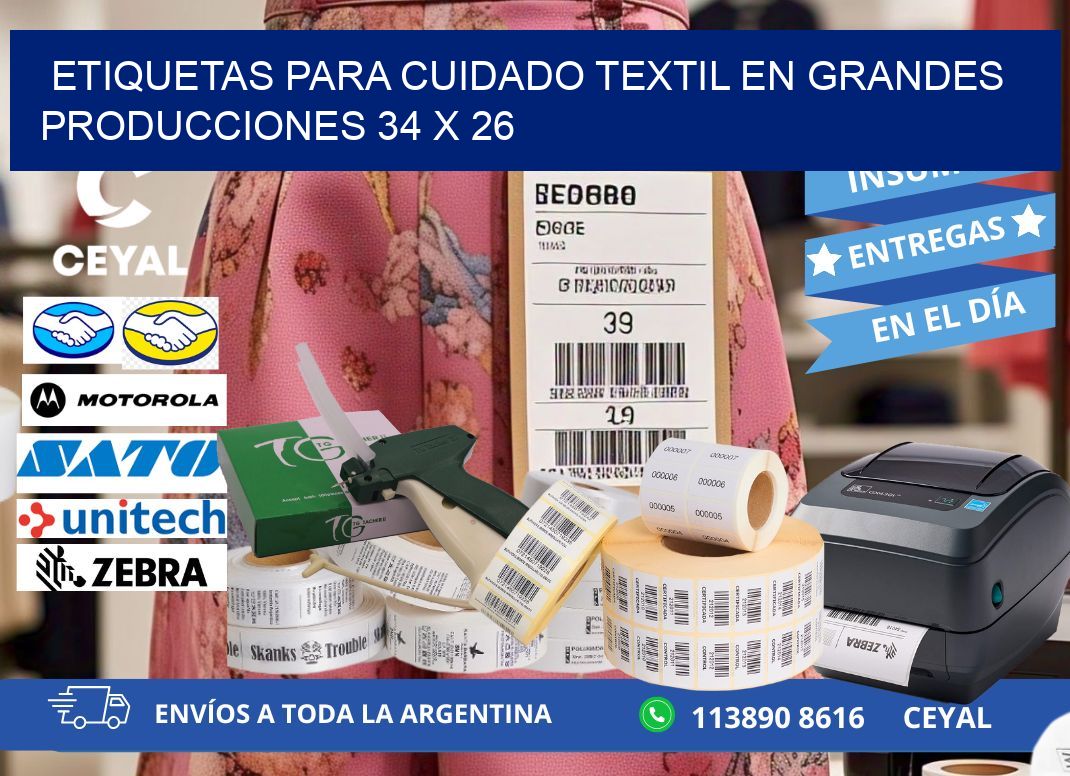 ETIQUETAS PARA CUIDADO TEXTIL EN GRANDES PRODUCCIONES 34 x 26