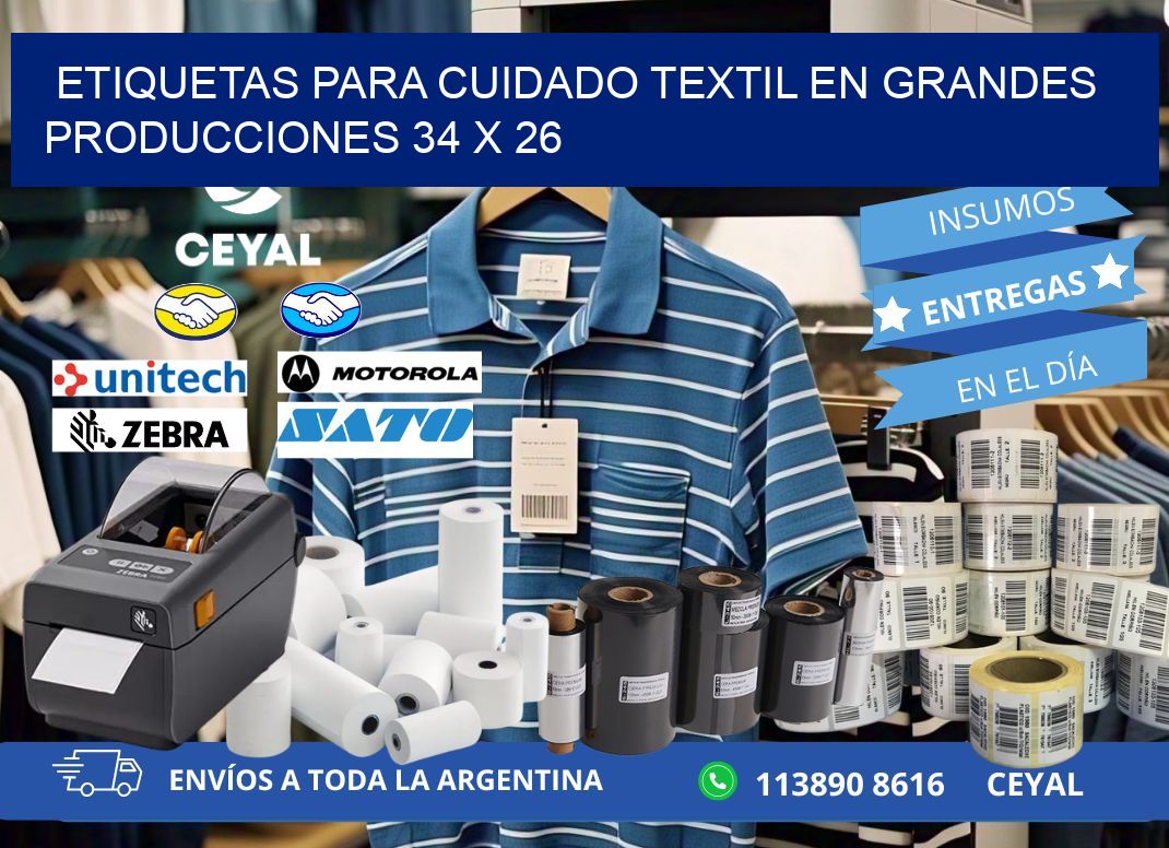 ETIQUETAS PARA CUIDADO TEXTIL EN GRANDES PRODUCCIONES 34 x 26