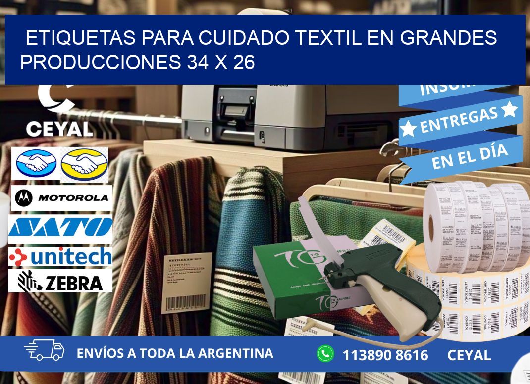 ETIQUETAS PARA CUIDADO TEXTIL EN GRANDES PRODUCCIONES 34 x 26