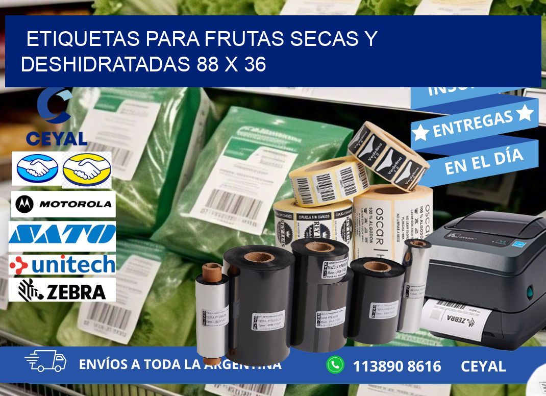 ETIQUETAS PARA FRUTAS SECAS Y DESHIDRATADAS 88 x 36