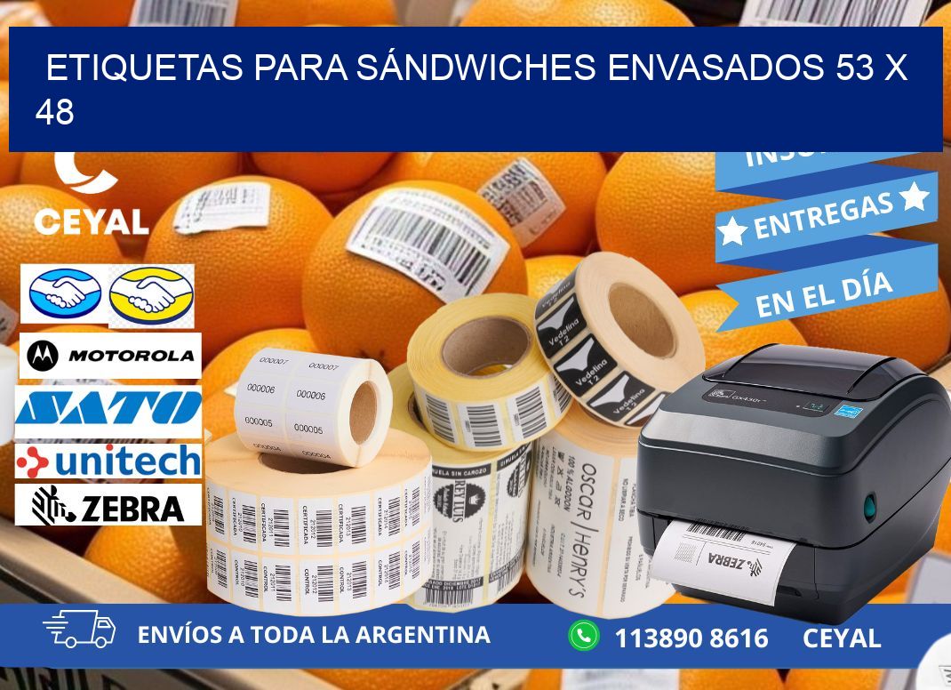 ETIQUETAS PARA SÁNDWICHES ENVASADOS 53 x 48