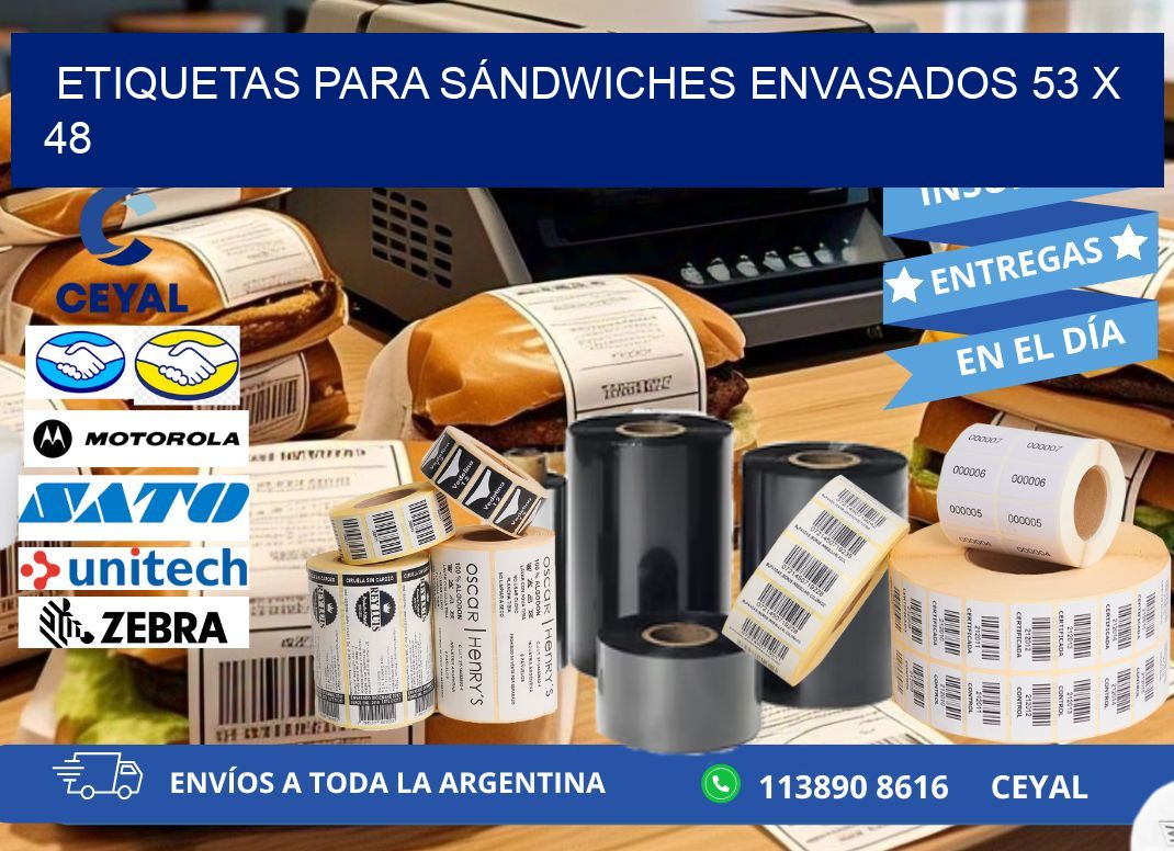 ETIQUETAS PARA SÁNDWICHES ENVASADOS 53 x 48