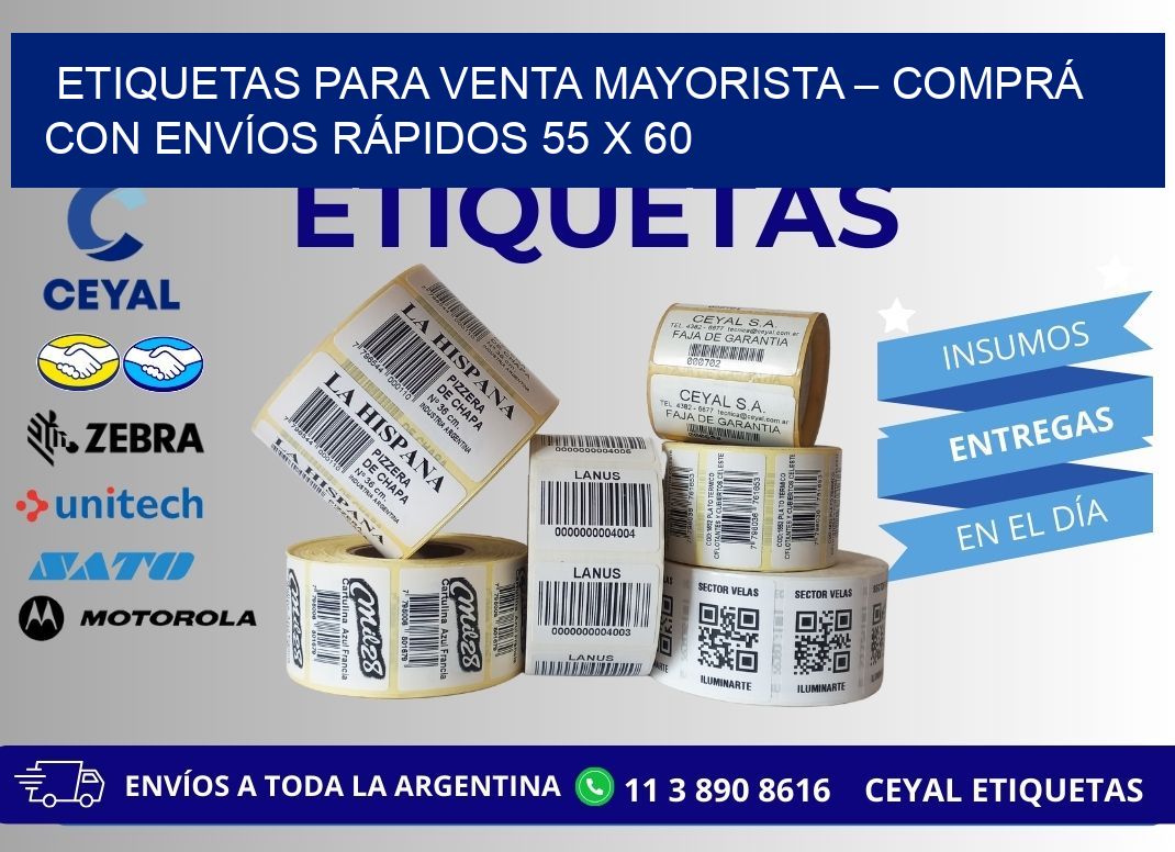 ETIQUETAS PARA VENTA MAYORISTA – COMPRÁ CON ENVÍOS RÁPIDOS 55 x 60