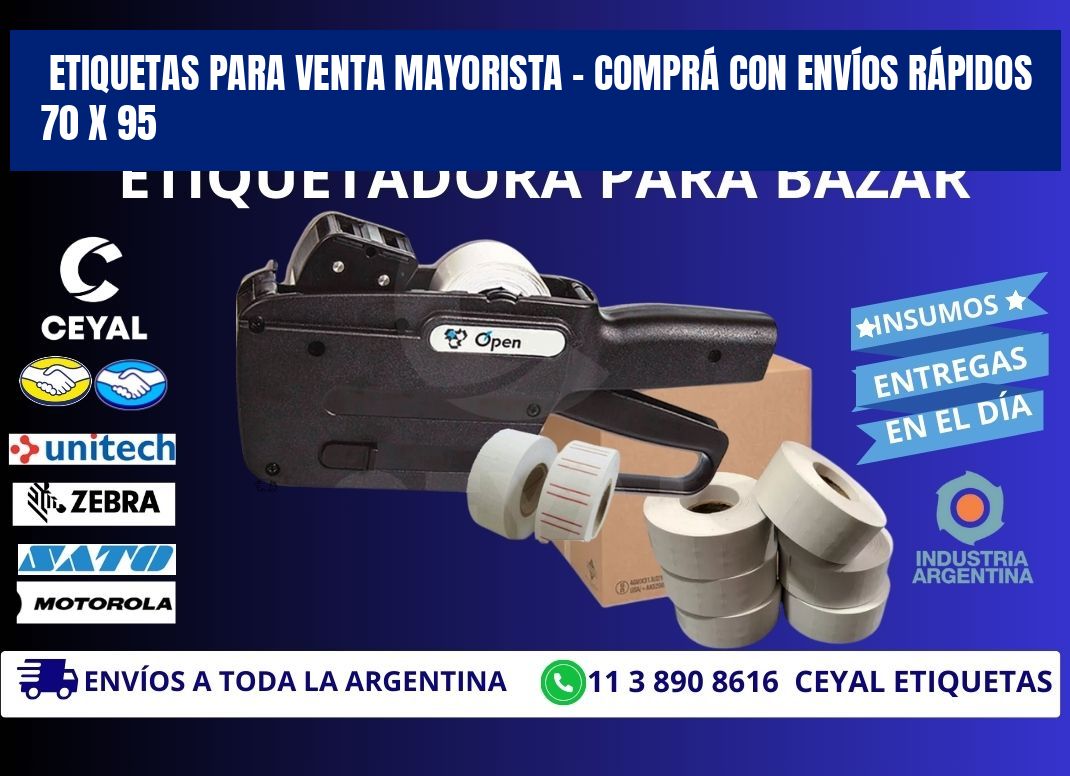 ETIQUETAS PARA VENTA MAYORISTA – COMPRÁ CON ENVÍOS RÁPIDOS 70 x 95