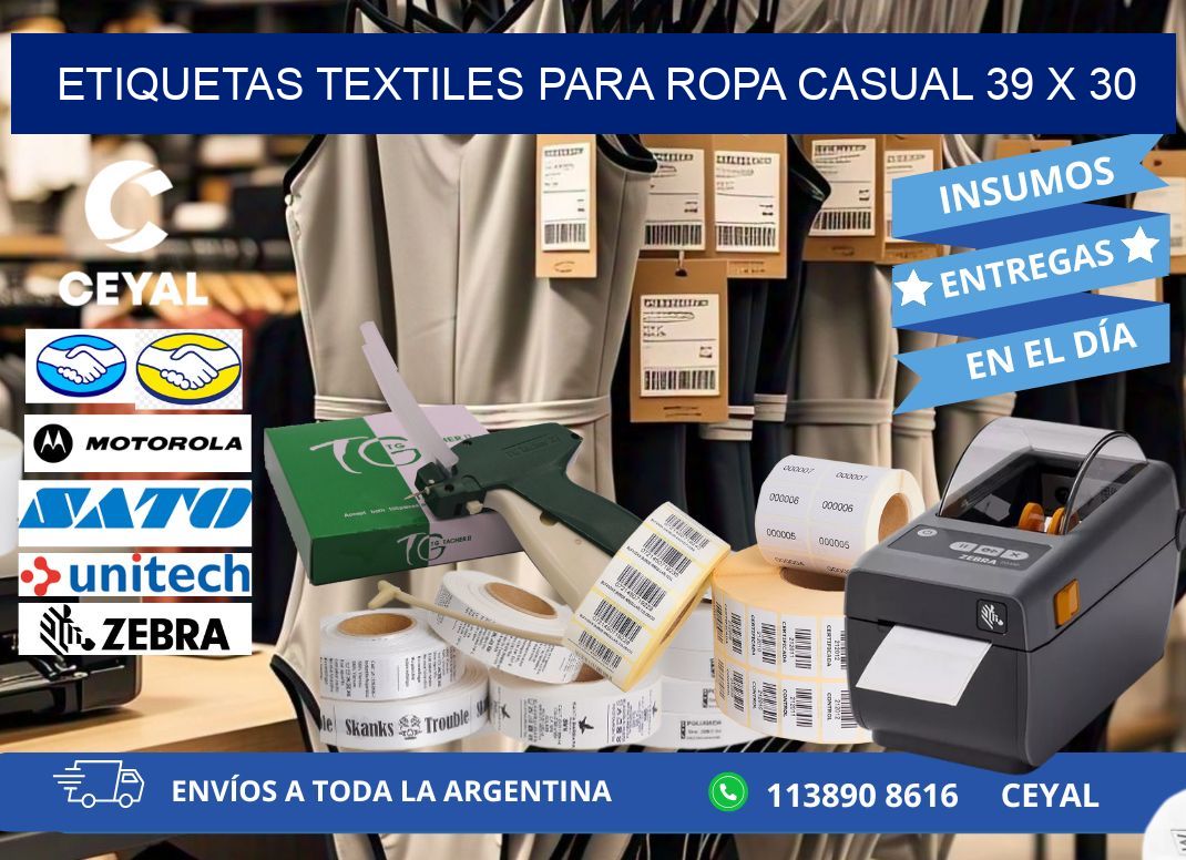 ETIQUETAS TEXTILES PARA ROPA CASUAL 39 x 30