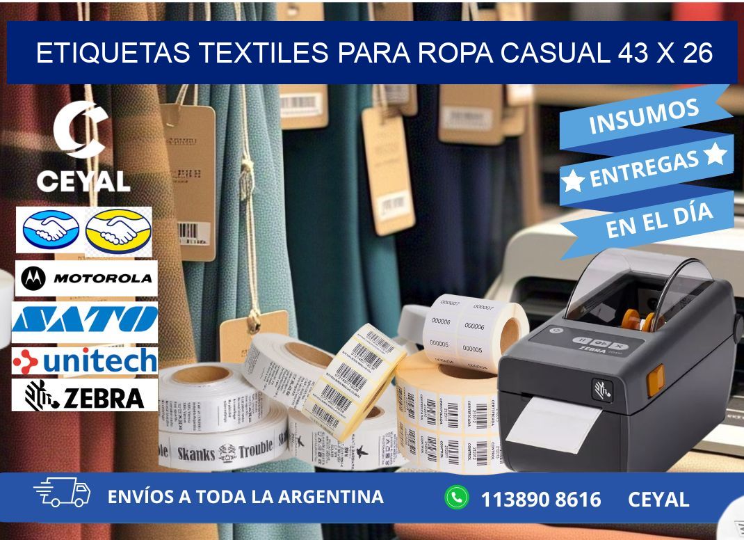 ETIQUETAS TEXTILES PARA ROPA CASUAL 43 x 26