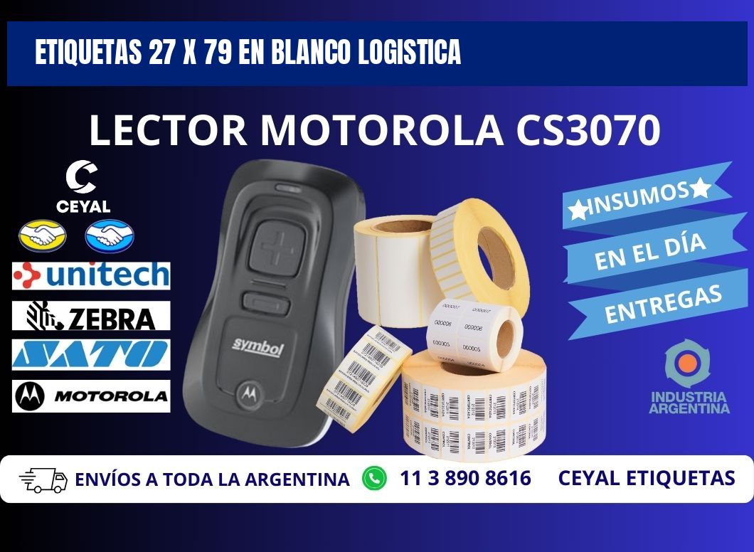 Etiquetas 27 x 79 en blanco logistica