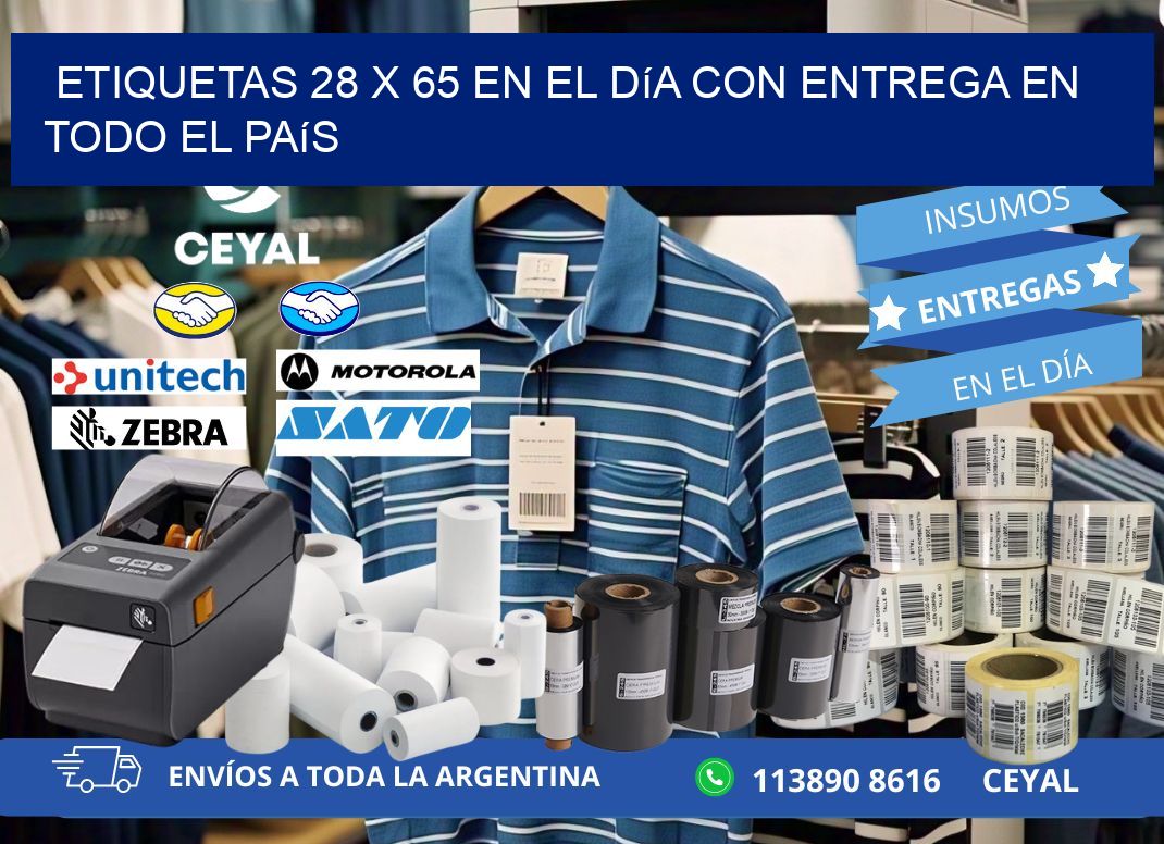 Etiquetas 28 x 65 en el Día con Entrega en Todo el País