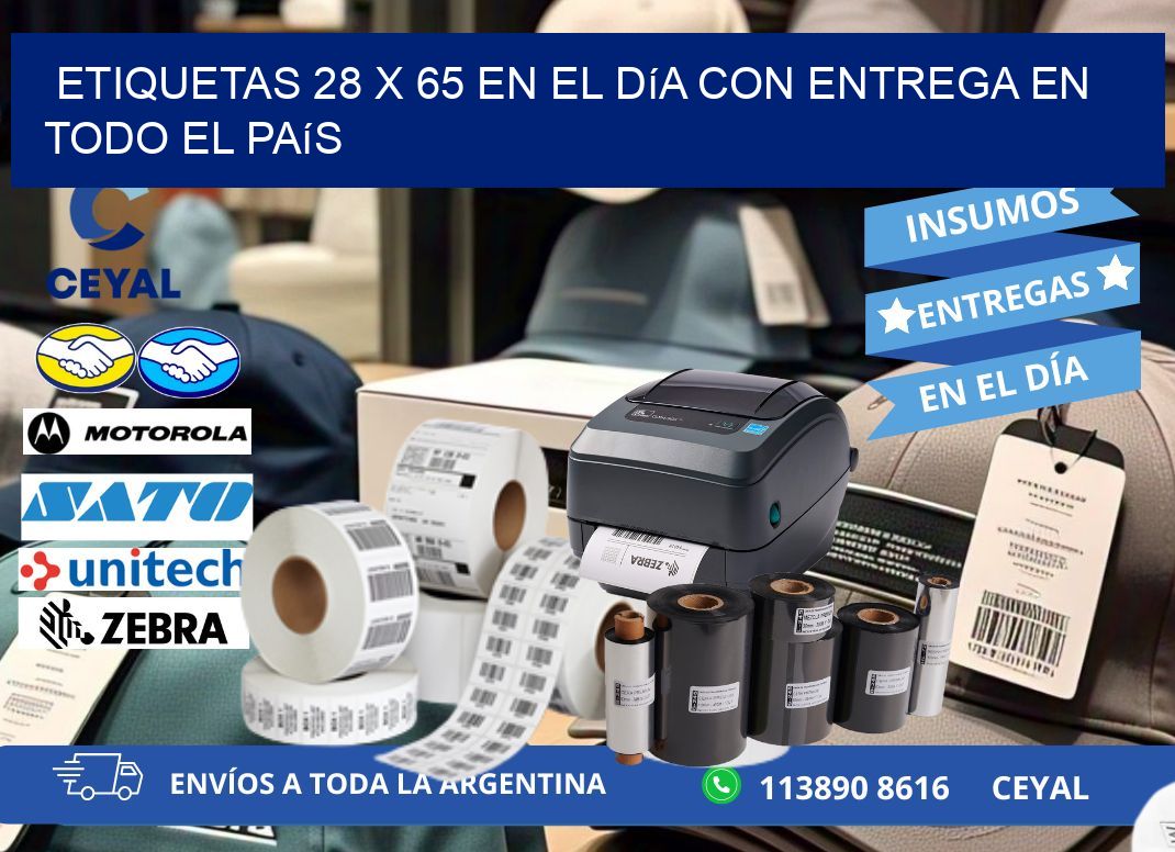 Etiquetas 28 x 65 en el Día con Entrega en Todo el País