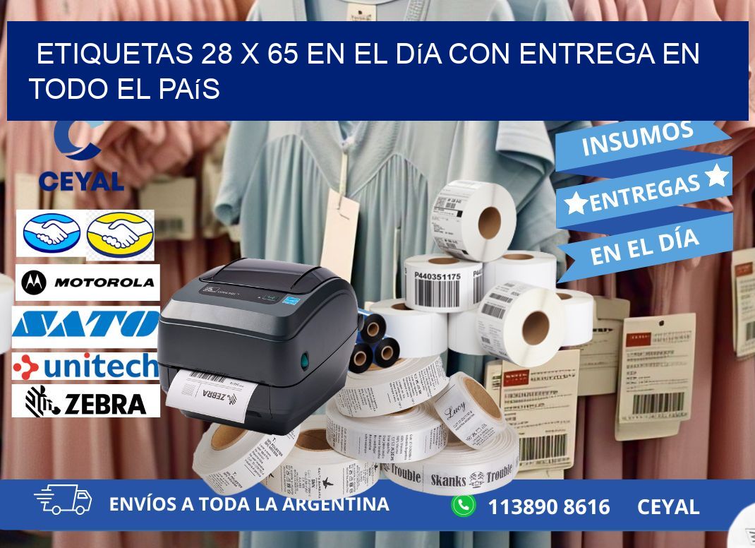 Etiquetas 28 x 65 en el Día con Entrega en Todo el País