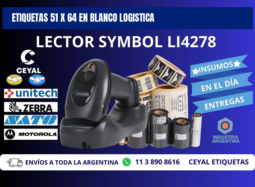 Etiquetas 51 x 64 en blanco logistica