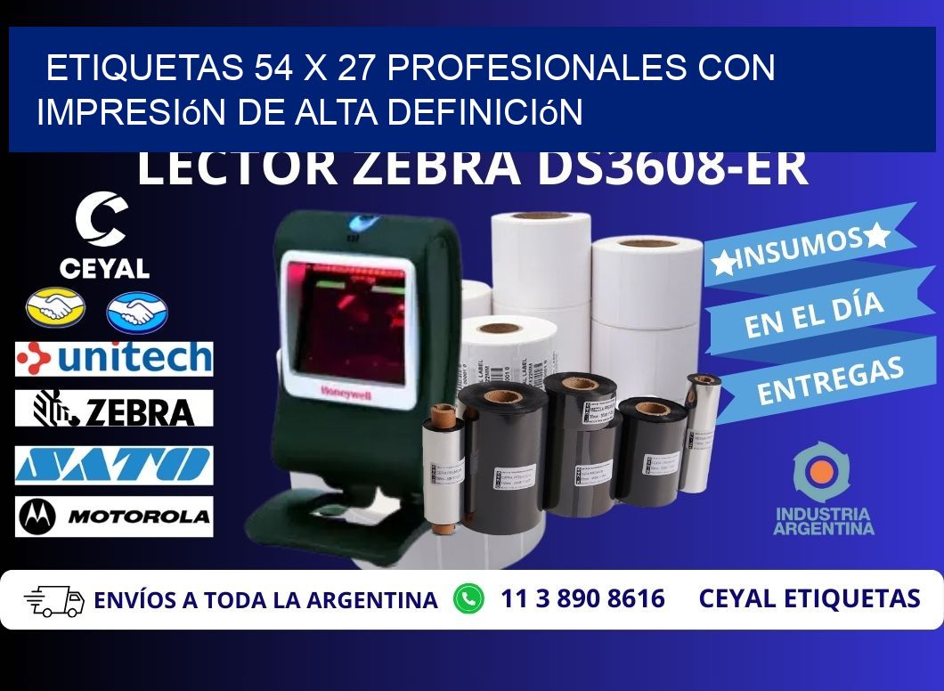 Etiquetas 54 x 27 Profesionales con Impresión de Alta Definición