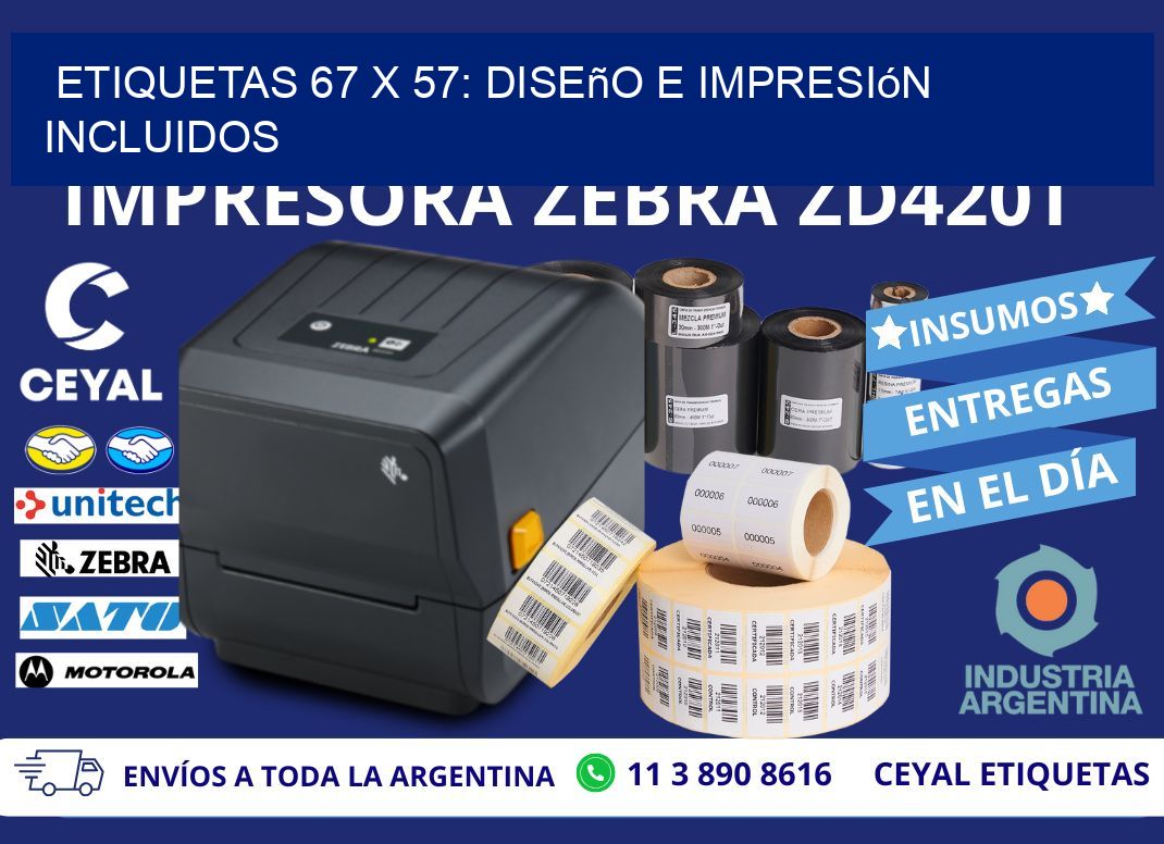 Etiquetas 67 x 57: Diseño e Impresión Incluidos