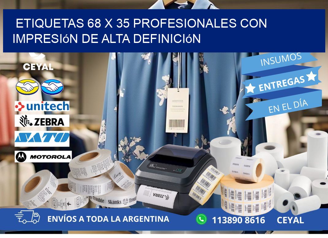 Etiquetas 68 x 35 Profesionales con Impresión de Alta Definición