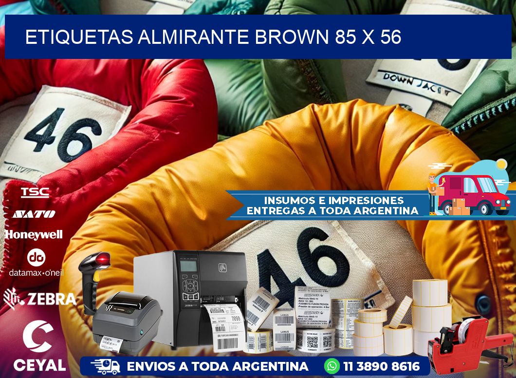 Etiquetas Almirante Brown 85 x 56