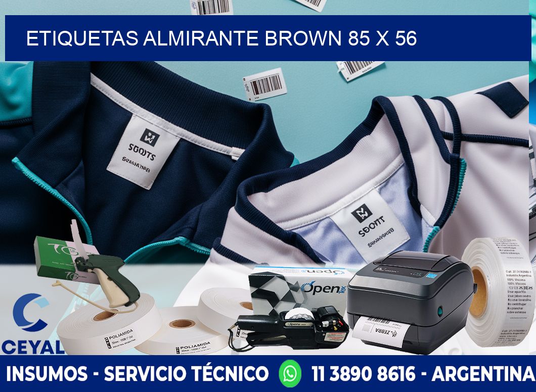 Etiquetas Almirante Brown 85 x 56