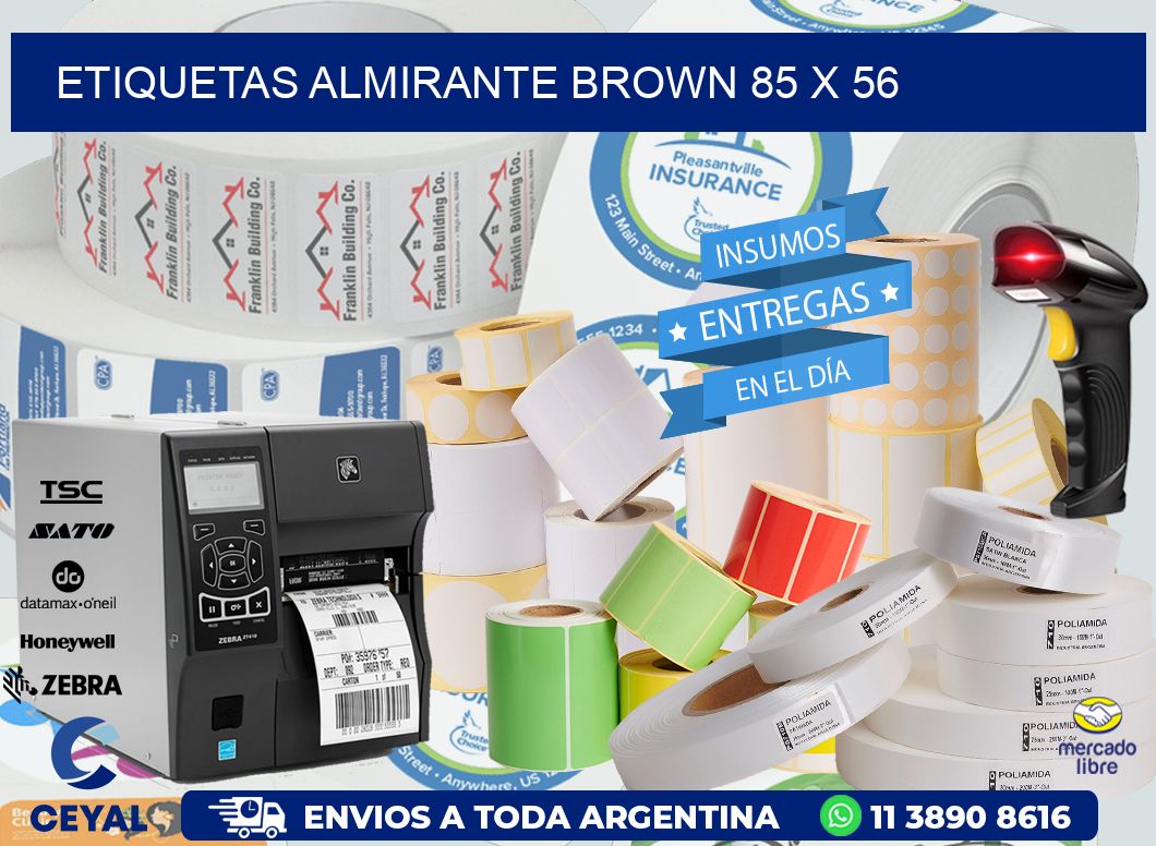 Etiquetas Almirante Brown 85 x 56