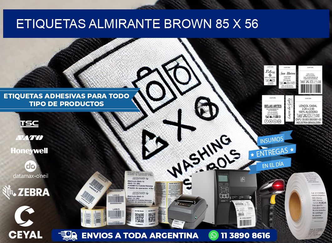 Etiquetas Almirante Brown 85 x 56