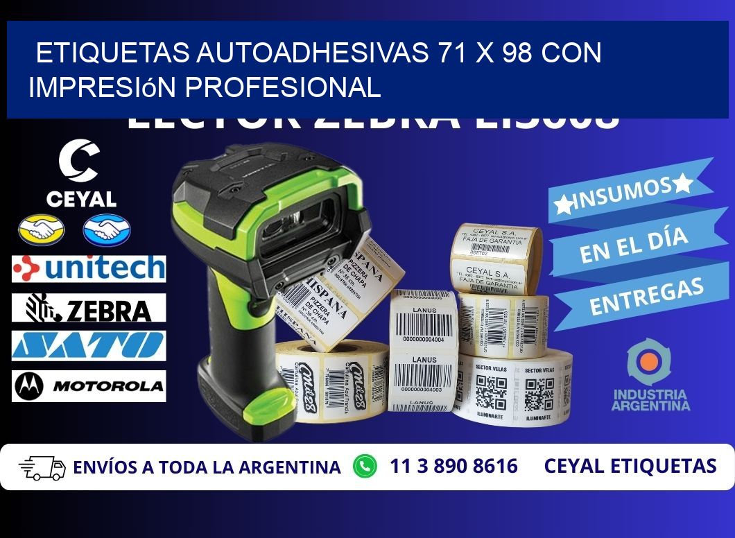 Etiquetas Autoadhesivas 71 x 98 con Impresión Profesional