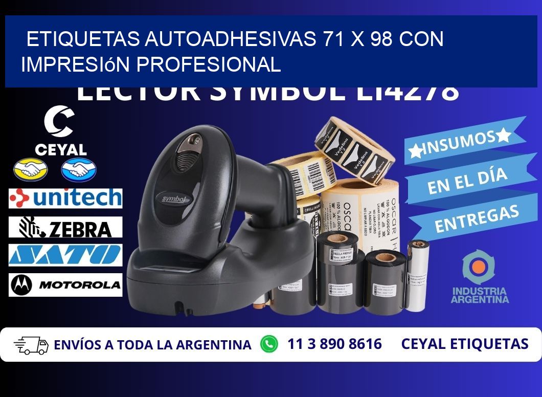 Etiquetas Autoadhesivas 71 x 98 con Impresión Profesional