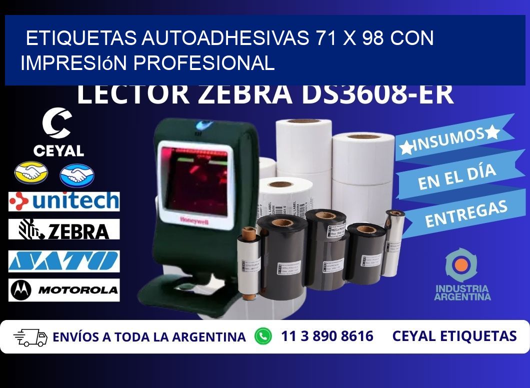 Etiquetas Autoadhesivas 71 x 98 con Impresión Profesional