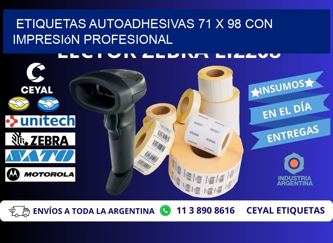 Etiquetas Autoadhesivas 71 x 98 con Impresión Profesional