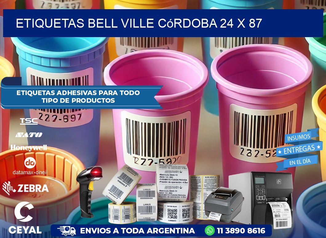 Etiquetas Bell Ville Córdoba 24 x 87