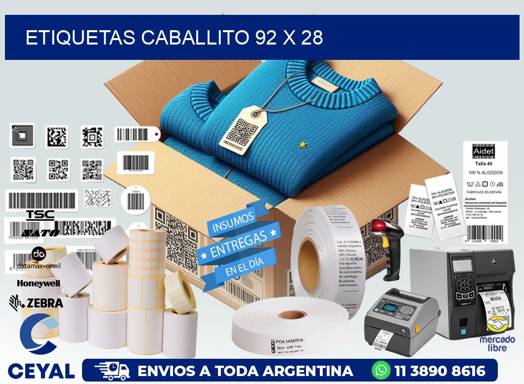 Etiquetas Caballito 92 x 28