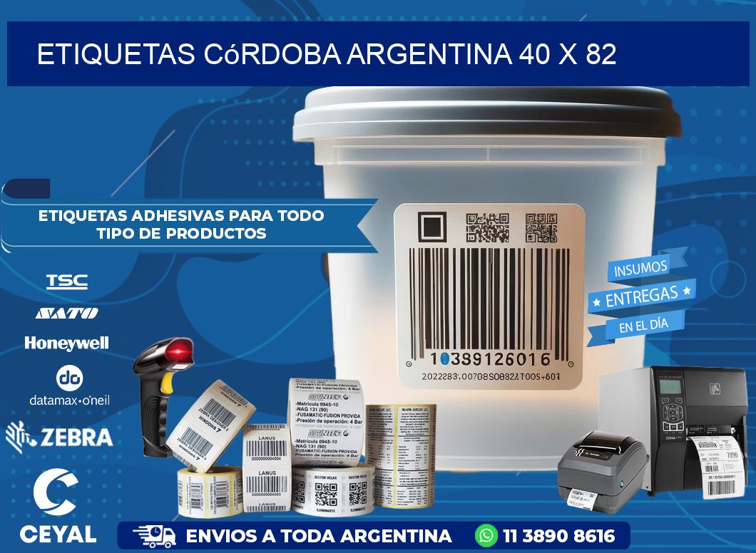 Etiquetas Córdoba Argentina 40 x 82