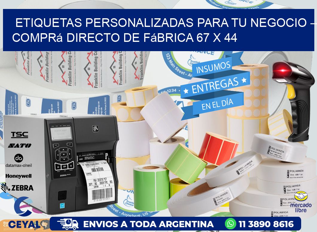 Etiquetas Personalizadas para Tu Negocio – Comprá Directo de Fábrica 67 x 44