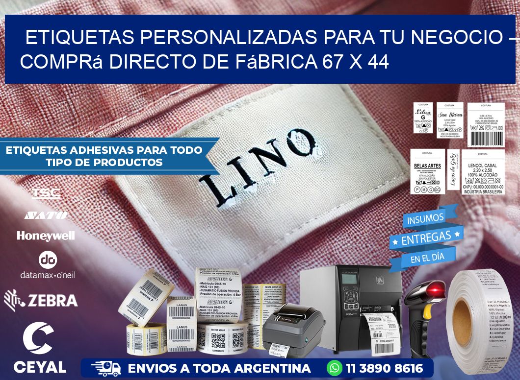 Etiquetas Personalizadas para Tu Negocio – Comprá Directo de Fábrica 67 x 44