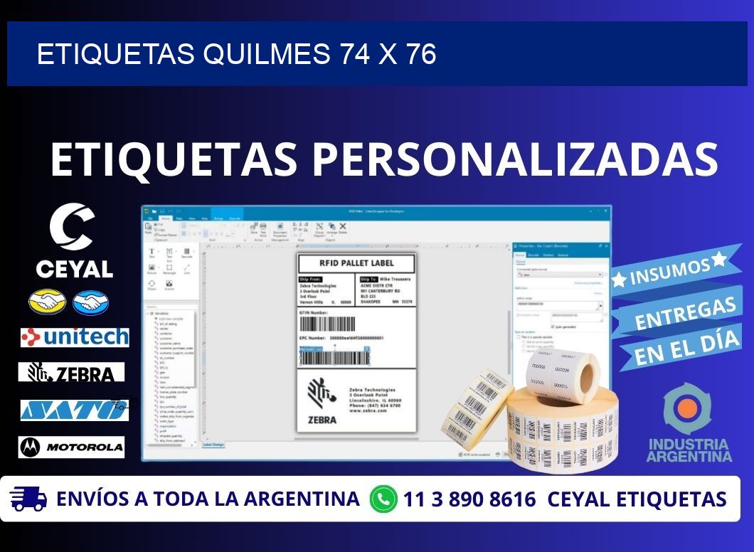 Etiquetas Quilmes 74 x 76