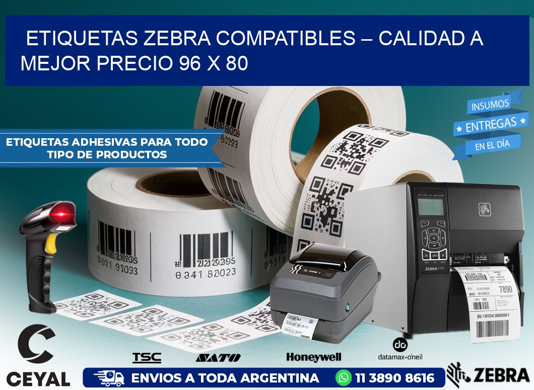 Etiquetas Zebra Compatibles – Calidad a Mejor Precio 96 x 80