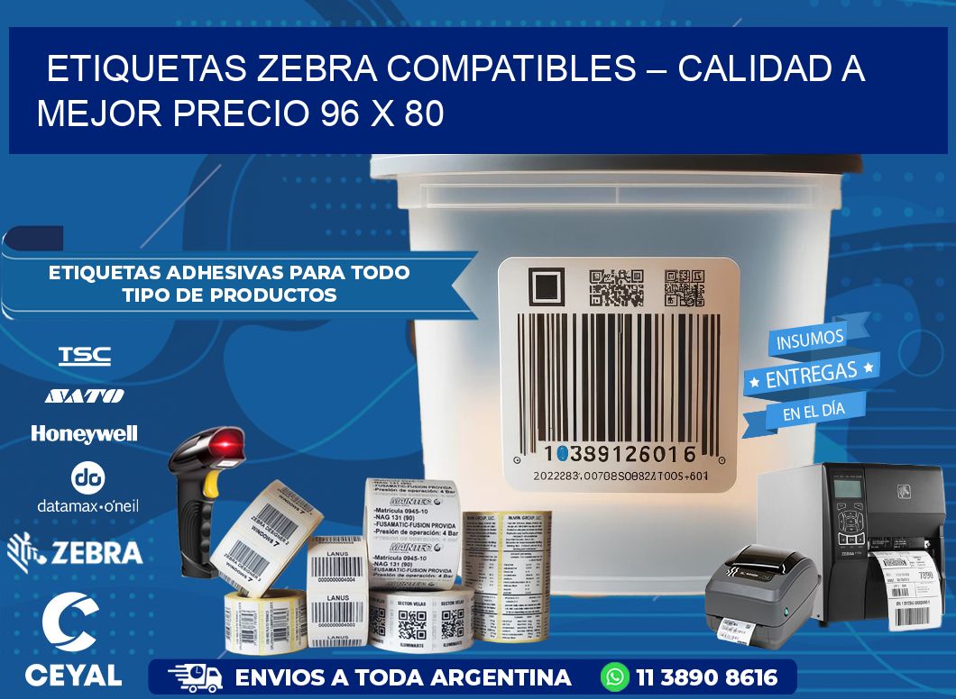 Etiquetas Zebra Compatibles – Calidad a Mejor Precio 96 x 80