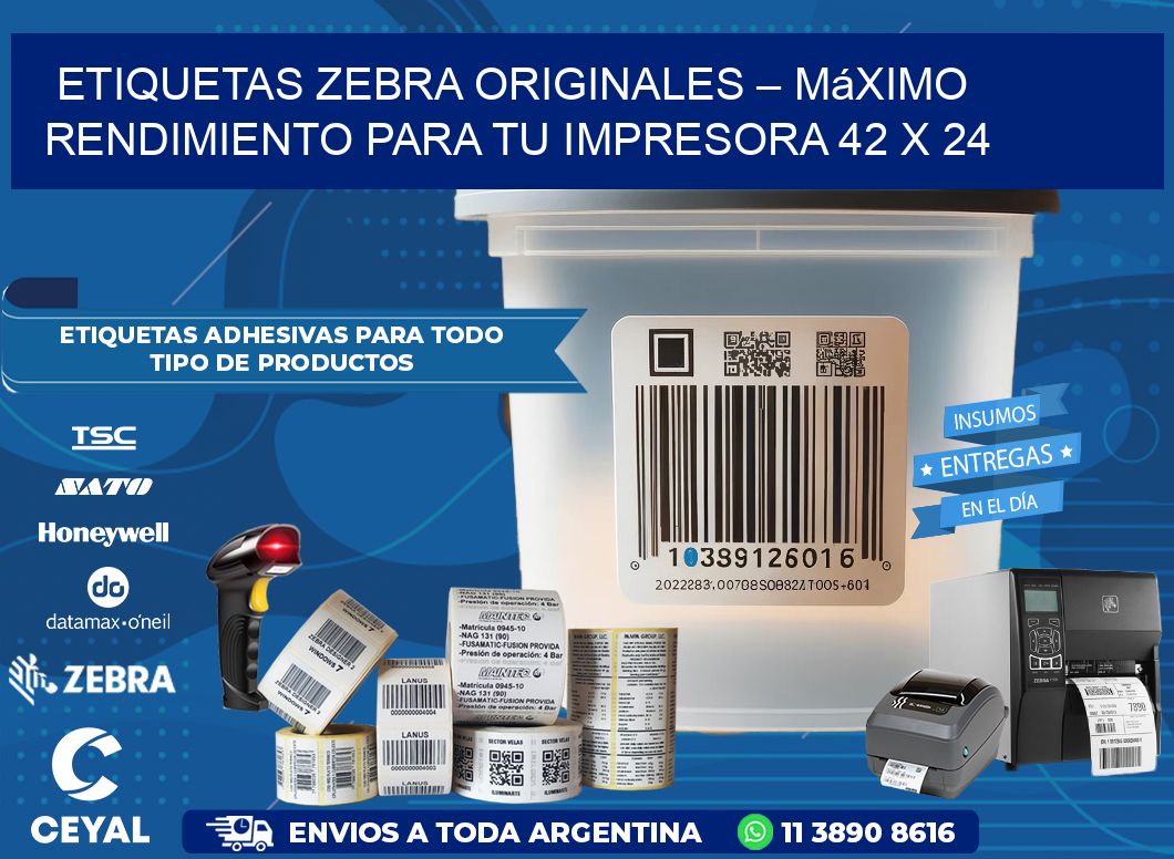 Etiquetas Zebra Originales – Máximo Rendimiento para tu Impresora 42 x 24