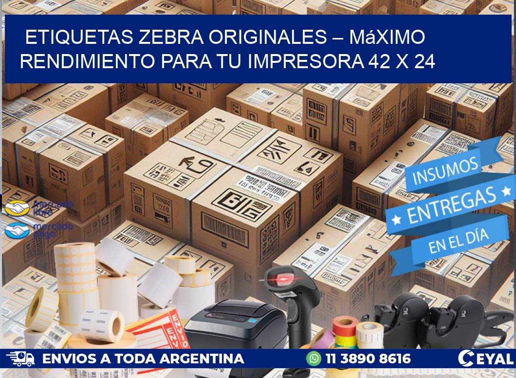 Etiquetas Zebra Originales – Máximo Rendimiento para tu Impresora 42 x 24