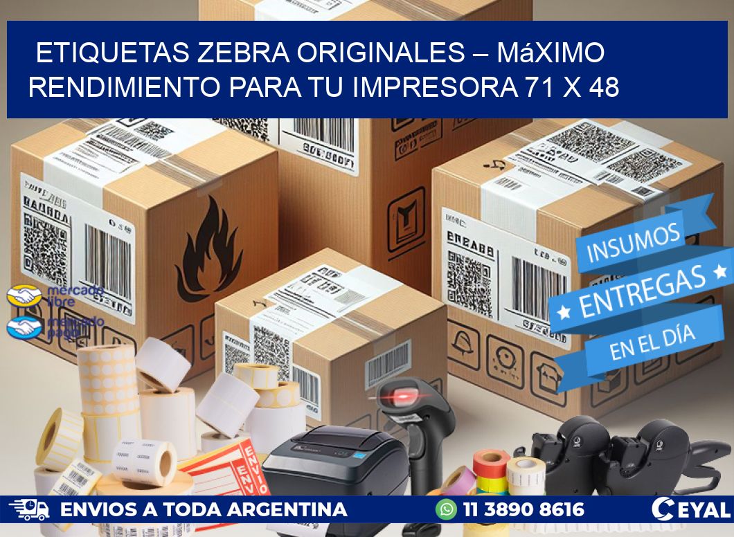 Etiquetas Zebra Originales – Máximo Rendimiento para tu Impresora 71 x 48