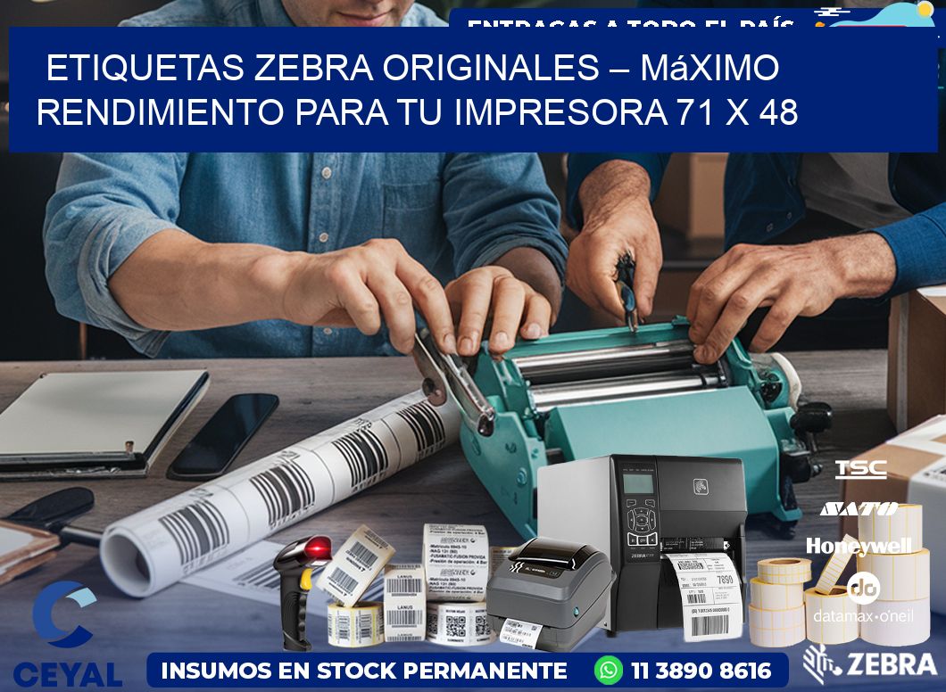 Etiquetas Zebra Originales – Máximo Rendimiento para tu Impresora 71 x 48