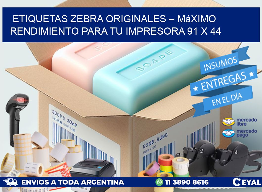 Etiquetas Zebra Originales – Máximo Rendimiento para tu Impresora 91 x 44