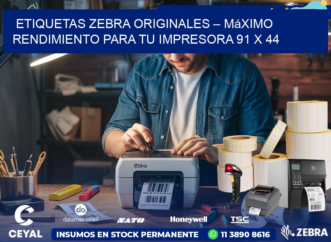 Etiquetas Zebra Originales – Máximo Rendimiento para tu Impresora 91 x 44