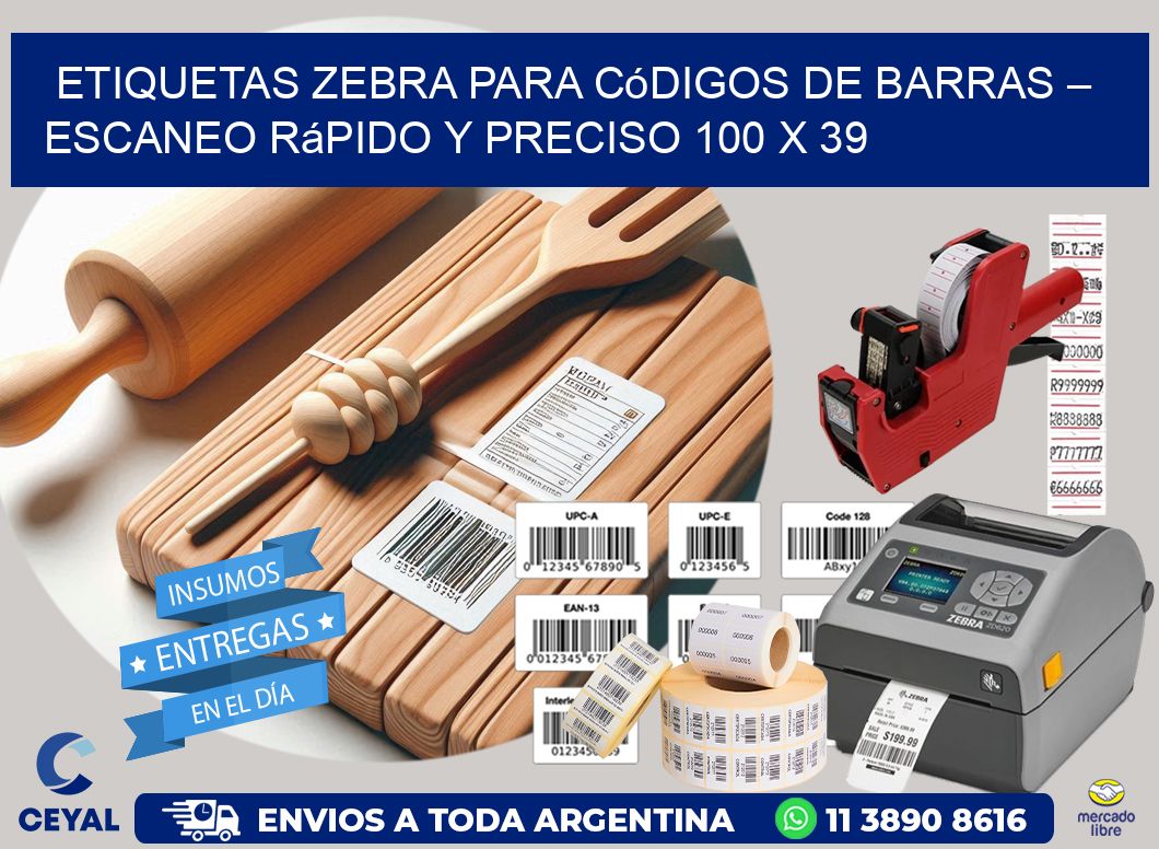 Etiquetas Zebra para Códigos de Barras – Escaneo Rápido y Preciso 100 x 39