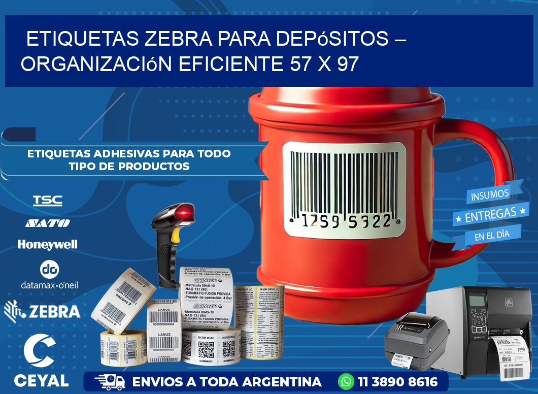 Etiquetas Zebra para Depósitos – Organización Eficiente 57 x 97