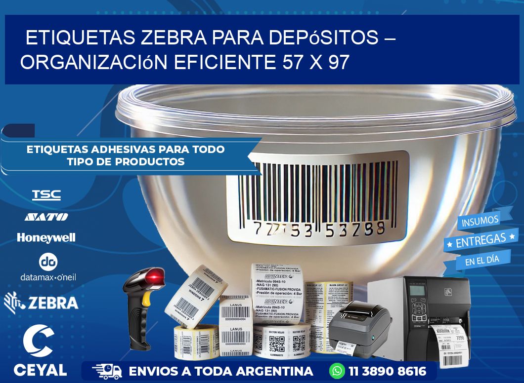 Etiquetas Zebra para Depósitos – Organización Eficiente 57 x 97