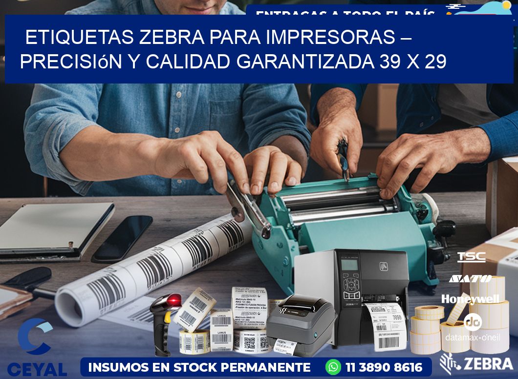 Etiquetas Zebra para Impresoras – Precisión y Calidad Garantizada 39 x 29