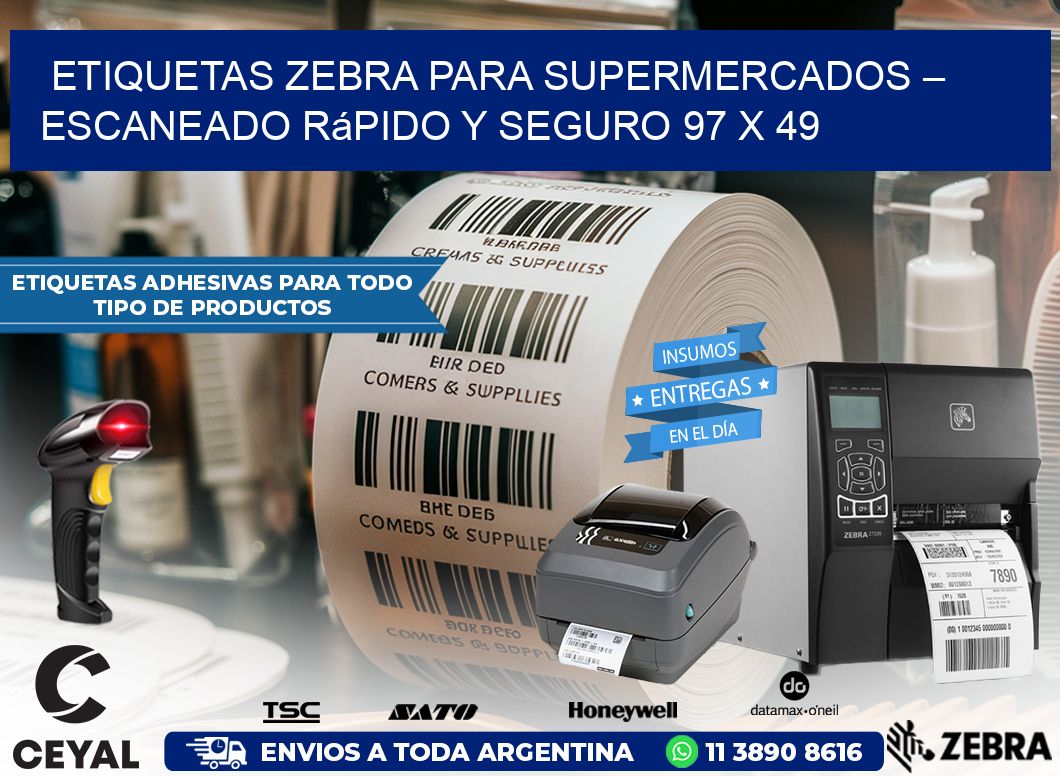 Etiquetas Zebra para Supermercados – Escaneado Rápido y Seguro 97 x 49